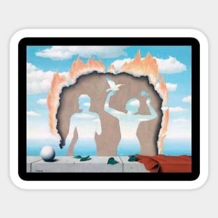 Rene Magritte Couple Burn Sticker